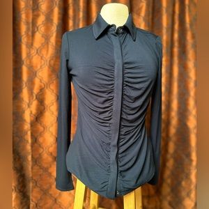Elie Tahari Ruched Button Up Shirt